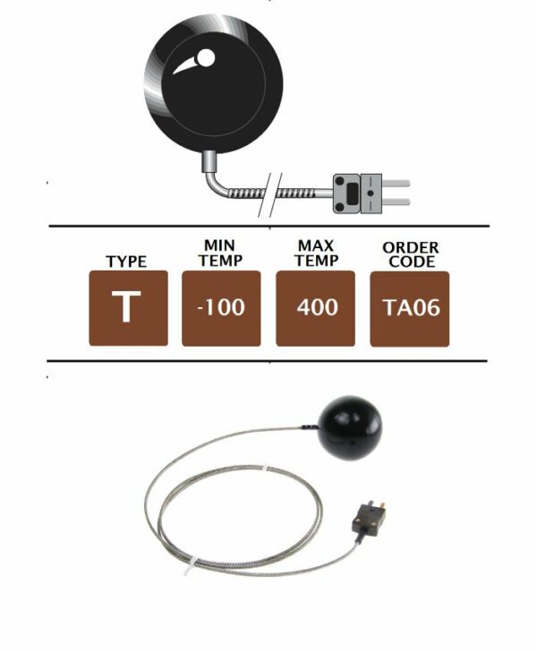 TME - Kiln or Oven Black Ball Temperature Probe Type T