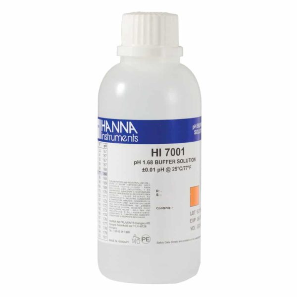 HANNA HI-7001M pH 1.68 Buffer Solution, 230 mL bottle