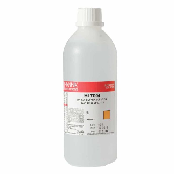 HI-7004L pH 4.01 Buffer Solution, 500 mL bottle