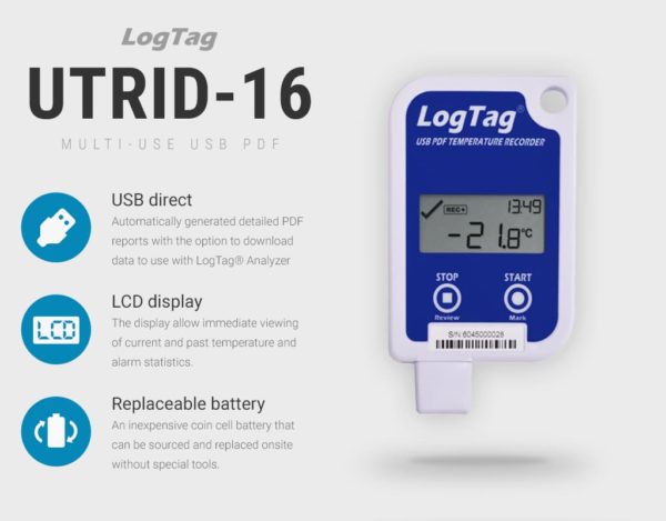 uTRID-16 LogTag Data Logger