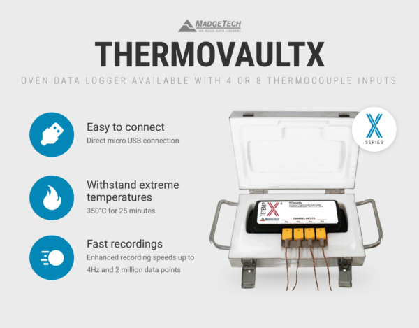 MadgeTech ThermoVaultX Oven Temperature Data Logger (8 Channel & 4 Channel) - Image 2