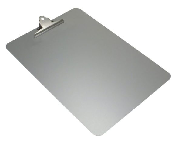 Detectamet Stainless Steel Clipboard with Jumbo Economy Chrome Clip